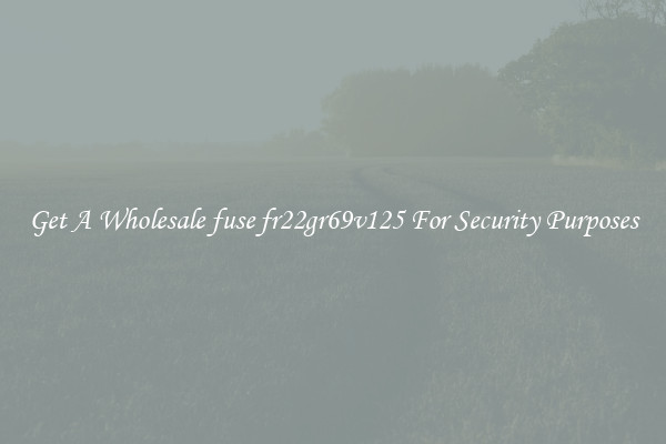 Get A Wholesale fuse fr22gr69v125 For Security Purposes