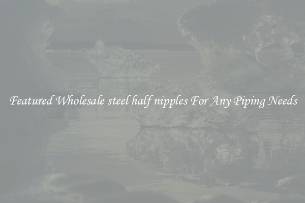 Featured Wholesale steel half nipples For Any Piping Needs