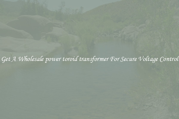 Get A Wholesale power toroid transformer For Secure Voltage Control