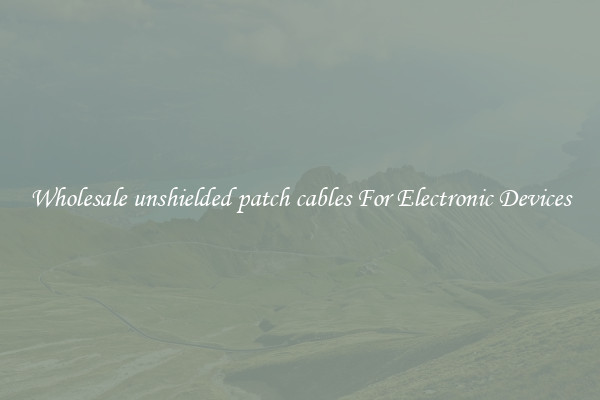 Wholesale unshielded patch cables For Electronic Devices