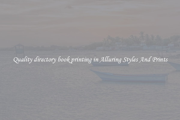 Quality directory book printing in Alluring Styles And Prints
