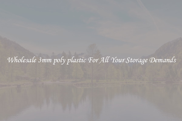 Wholesale 3mm poly plastic For All Your Storage Demands