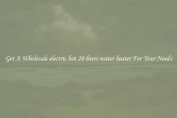 Get A Wholesale electric hot 20 liters water heater For Your Needs