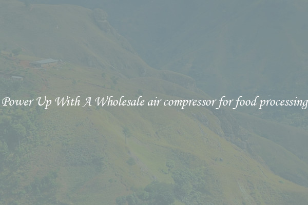 Power Up With A Wholesale air compressor for food processing