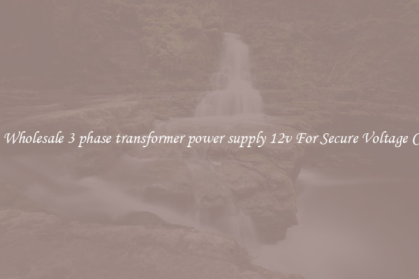 Get A Wholesale 3 phase transformer power supply 12v For Secure Voltage Control