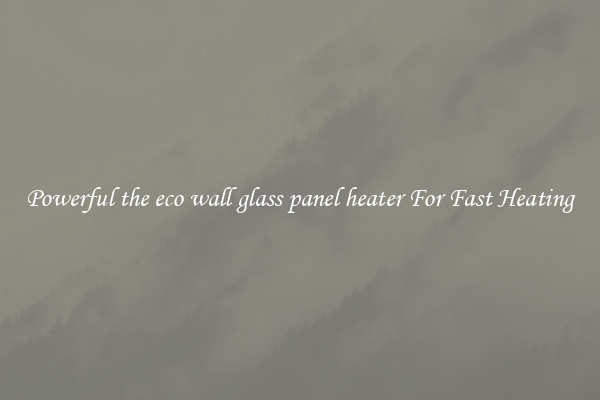 Powerful the eco wall glass panel heater For Fast Heating